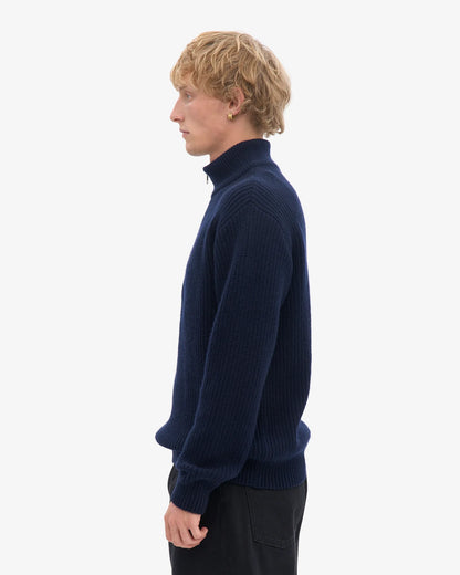 Merino Quarter Zip  - Navy Blue
