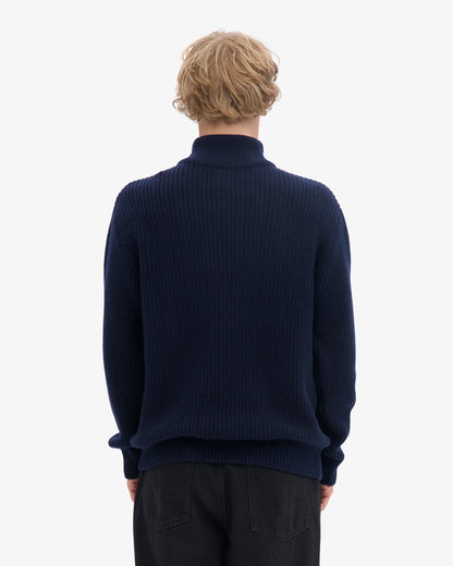 Merino Quarter Zip  - Navy Blue