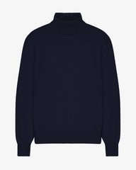 Merino Wool Turtleneck - Navy Blue