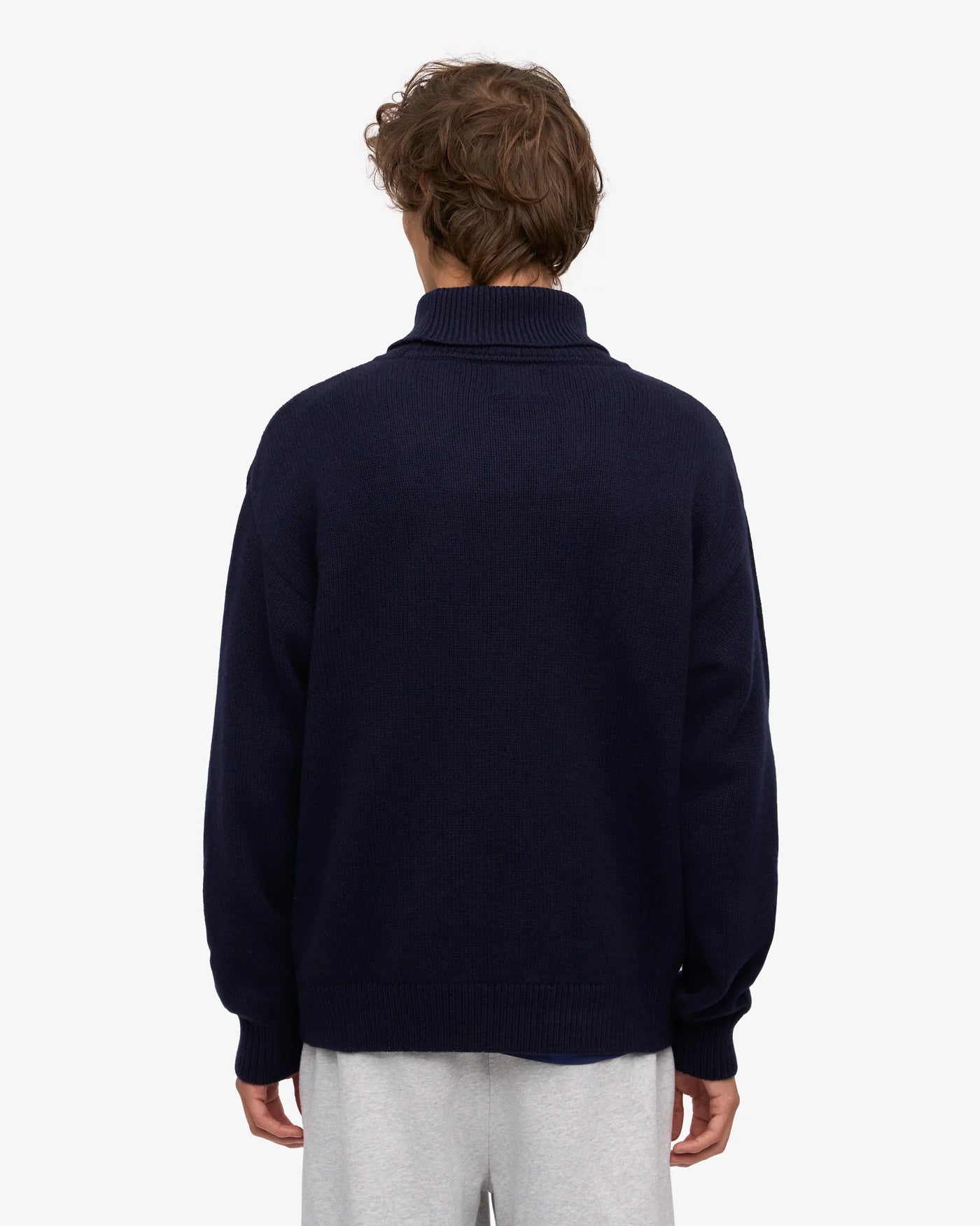 Merino Wool Turtleneck - Navy Blue