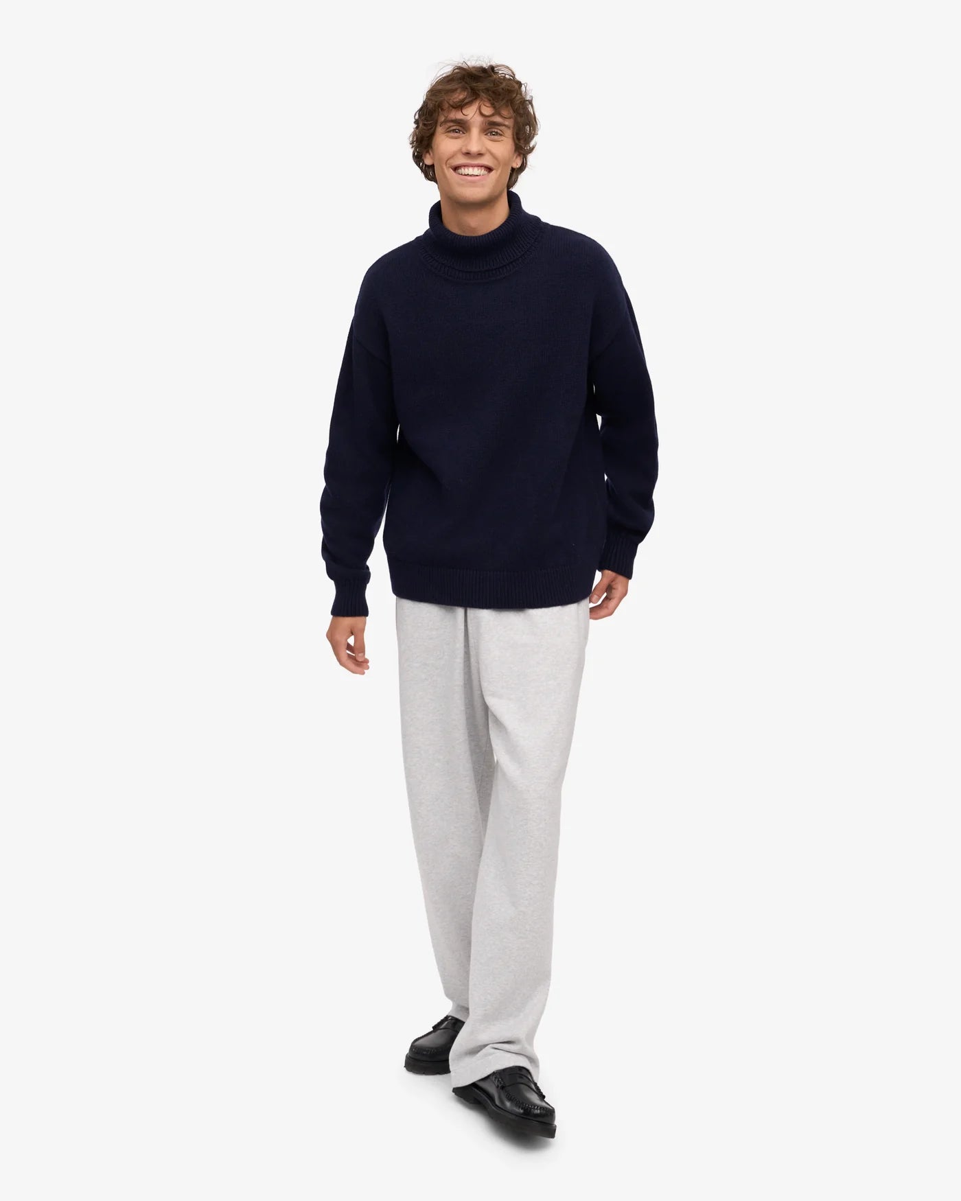 Merino Wool Turtleneck - Navy Blue