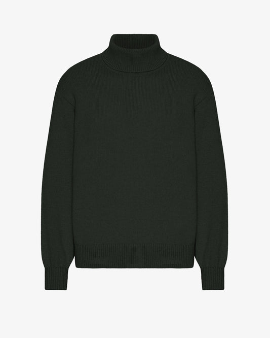 Merino Wool Turtleneck - Hunter Green