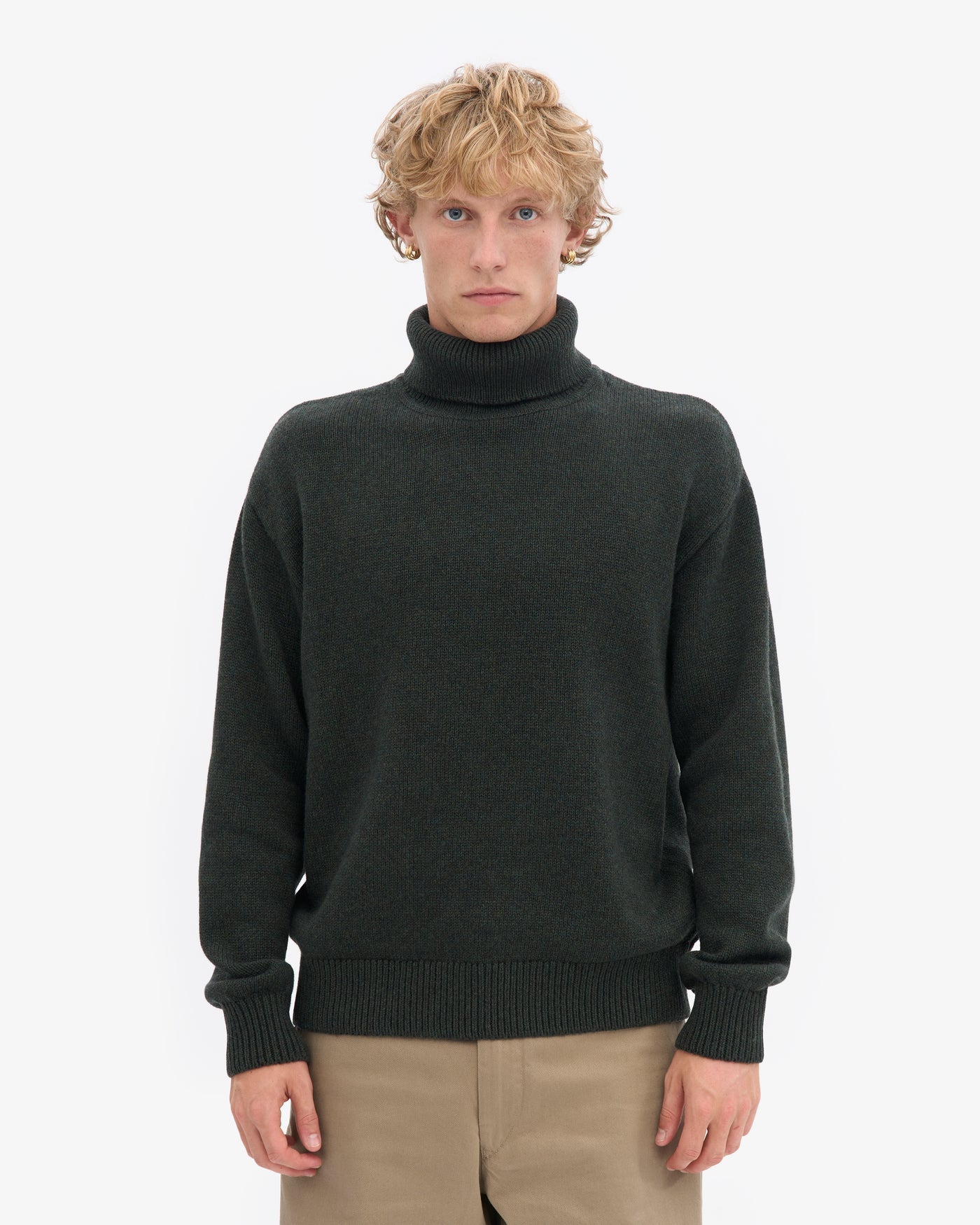 Merino Wool Turtleneck - Hunter Green