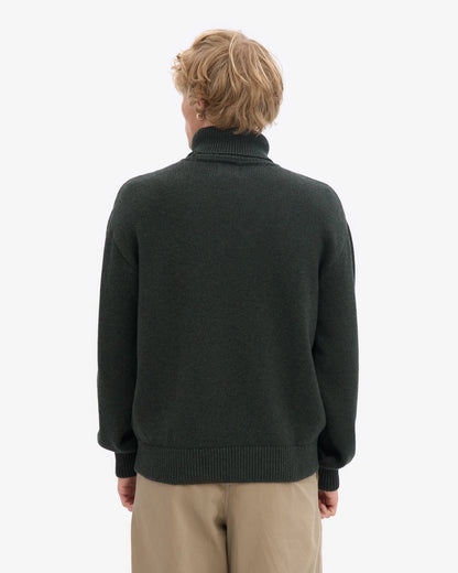 Merino Wool Turtleneck - Hunter Green