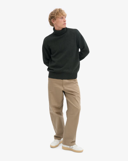 Merino Wool Turtleneck - Hunter Green