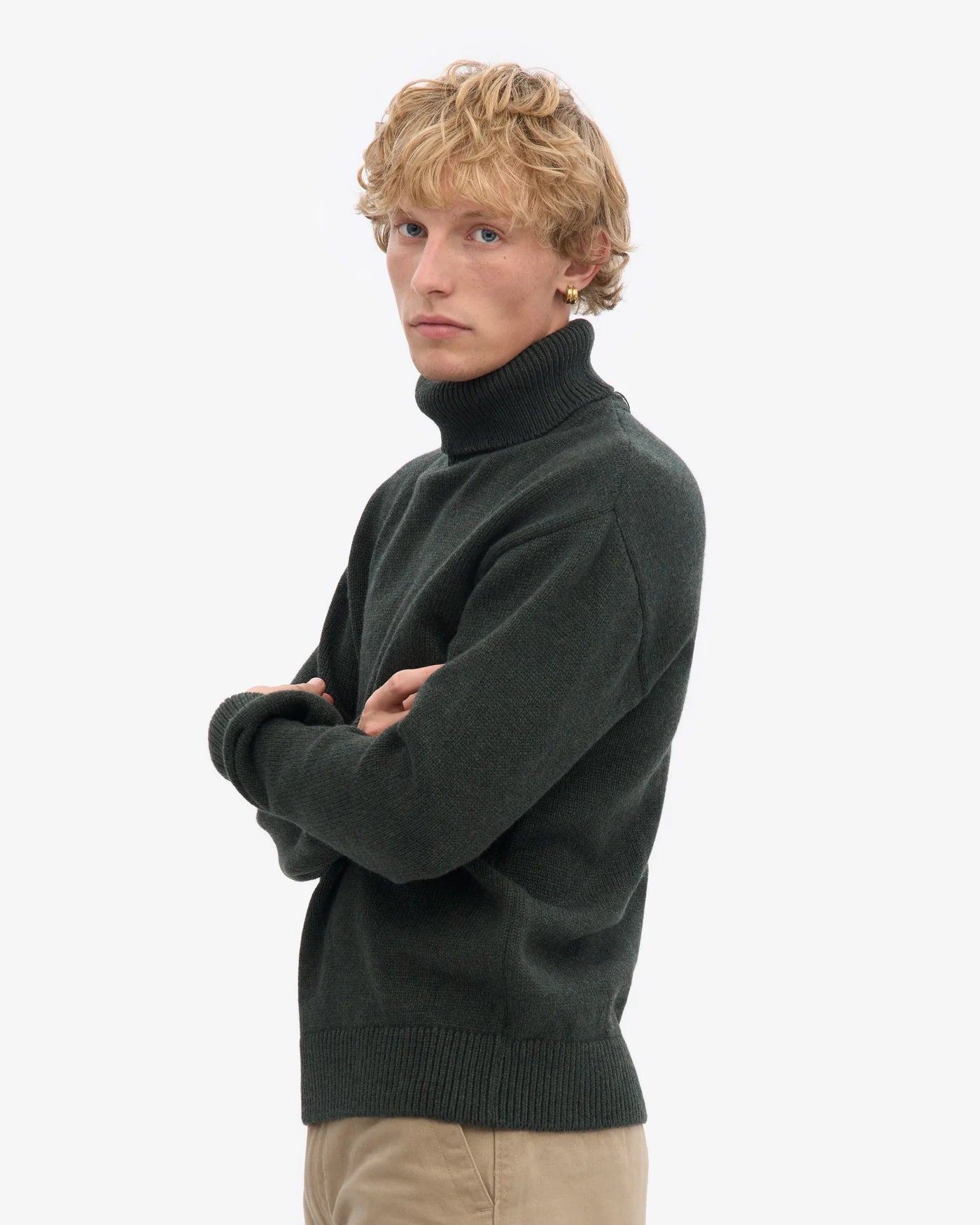 Merino Wool Turtleneck - Hunter Green