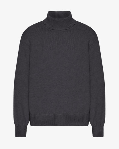 Merino Wool Turtleneck - Lava Grey