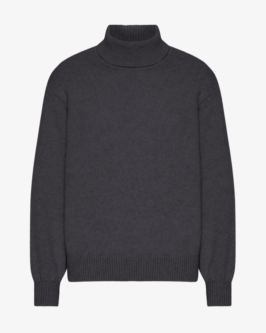 Merino Wool Turtleneck - Lava Grey