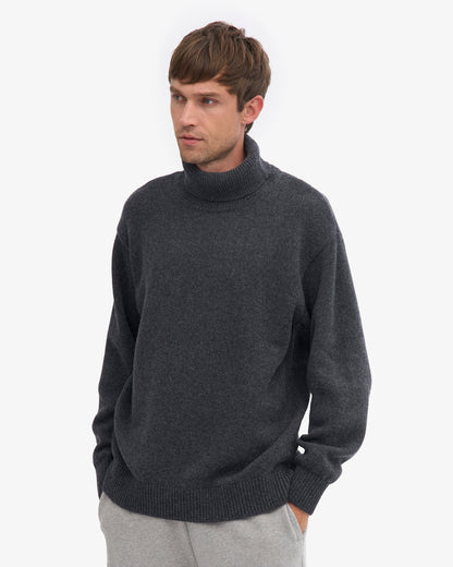 Merino Wool Turtleneck - Lava Grey