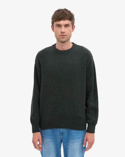 Oversized Merino Wool Crew - Hunter Green