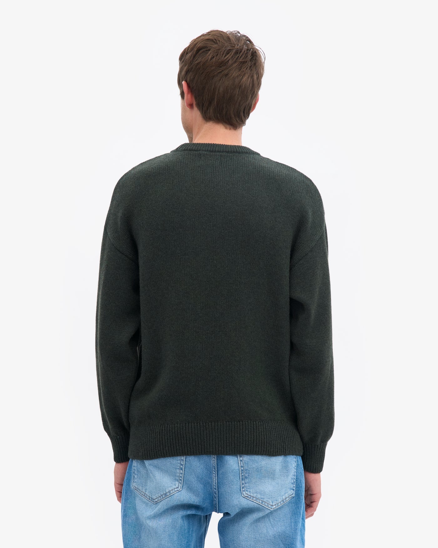 Oversized Merino Wool Crew - Hunter Green