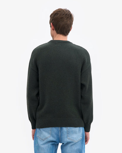 Oversized Merino Wool Crew - Hunter Green