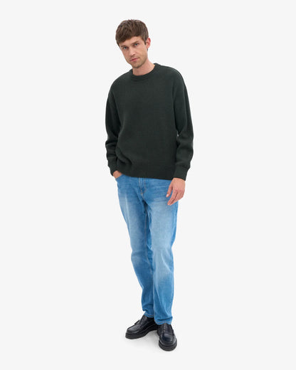 Oversized Merino Wool Crew - Hunter Green
