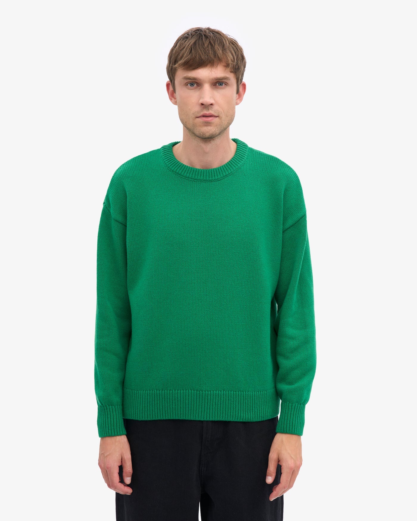 Oversized Merino Wool Crew - Kelly Green