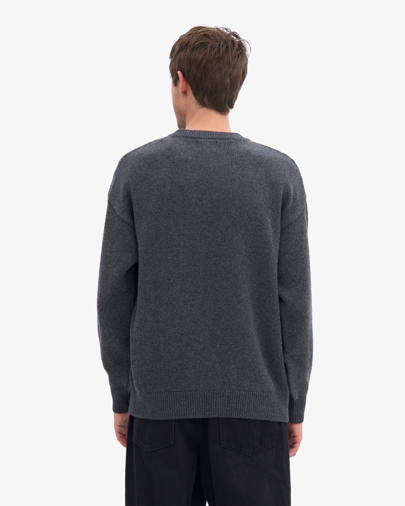 Oversized Merino Wool Crew - Lava Grey