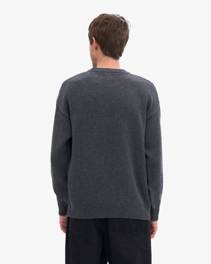 Oversized Merino Wool Crew - Lava Grey