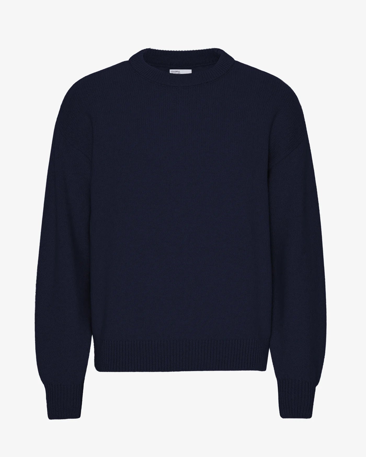 Oversized Merino Wool Crew - Navy Blue