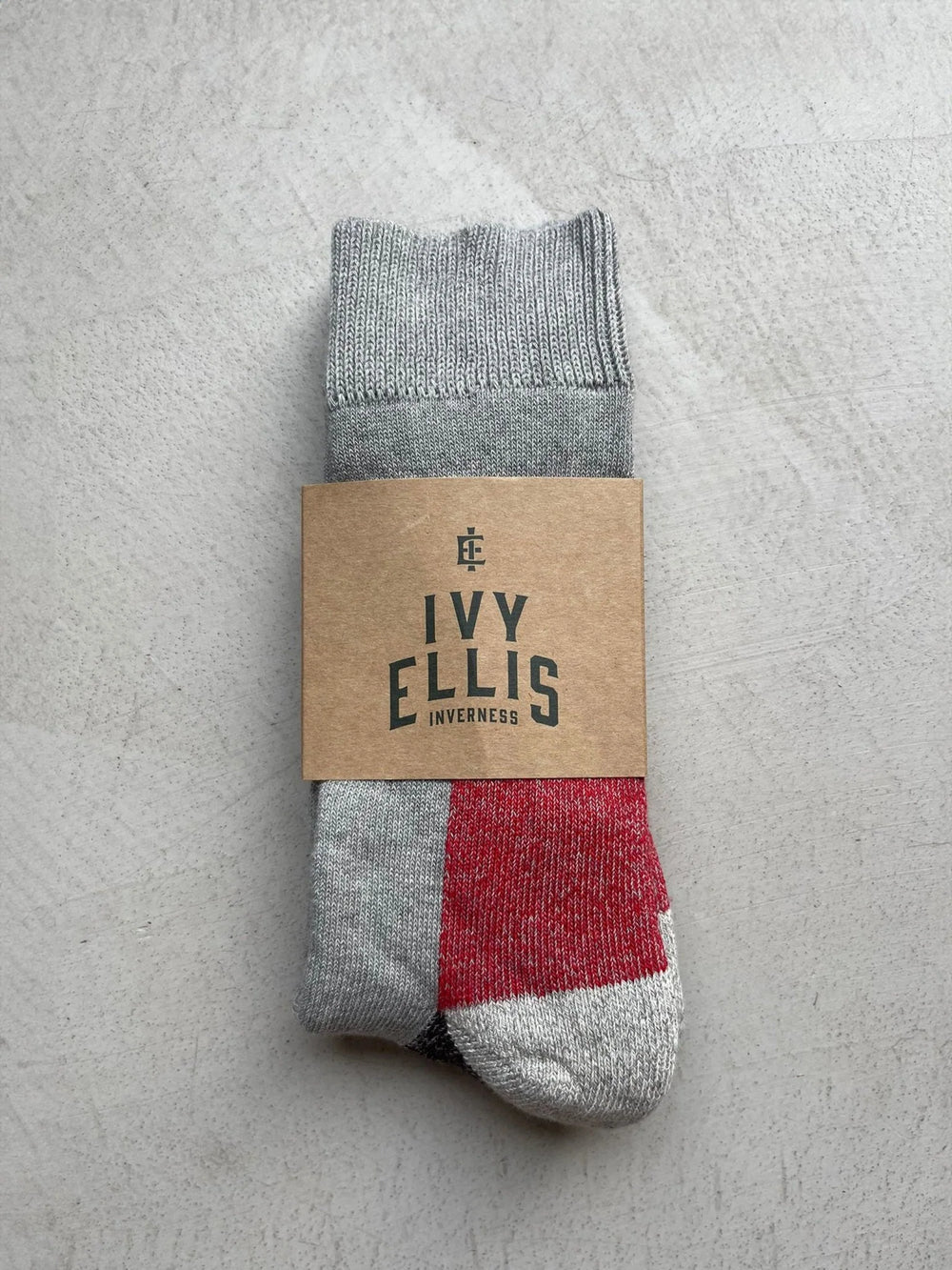 The Crail Socks - Light Gray / Dark Gray / Red