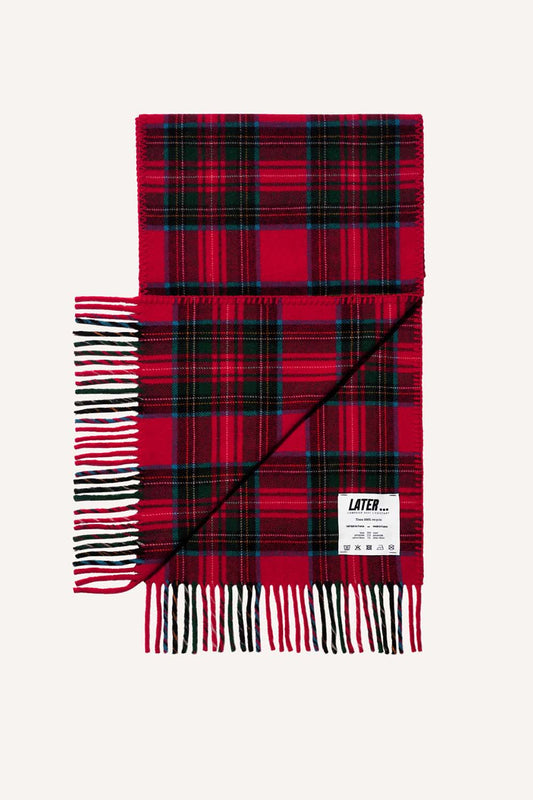 Echarpe en laine - Tartan rouge