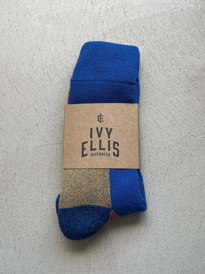 The Eigg Socks - Blue / Yellow / Orange