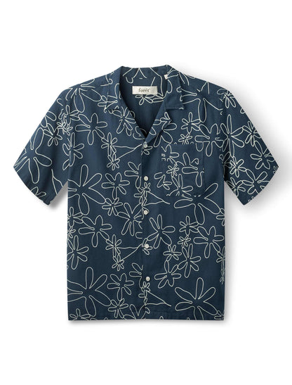 Peer Embroidery SS Shirt - Navy