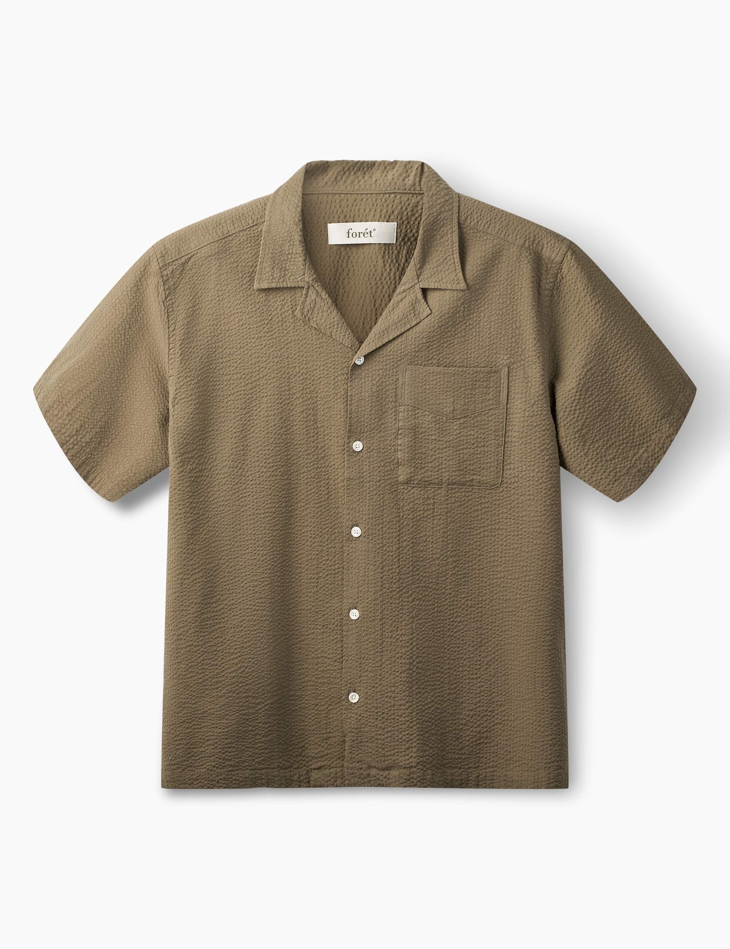 Peer Seersucker SS Shirt - Stone