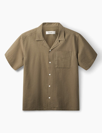 Peer Seersucker SS Shirt - Stone