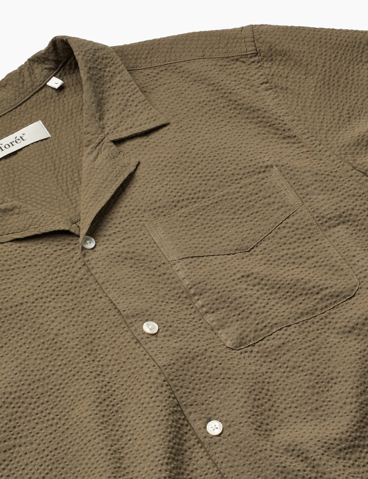 Peer Seersucker SS Shirt - Stone