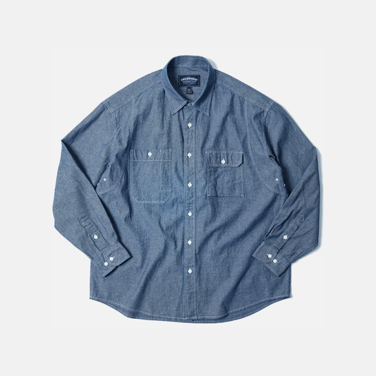 1920s Chambray Work Shirt - Blue