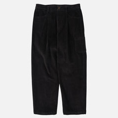 Corduroy Wide One Tuck Pant - Charcoal