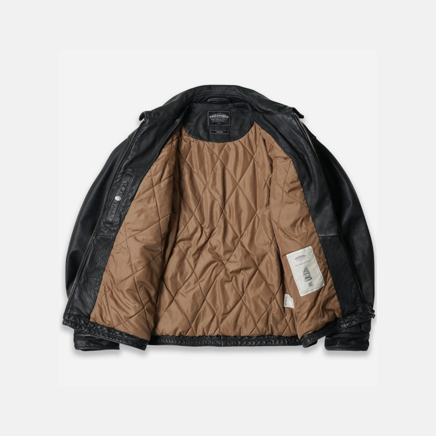 Destroyed Cowhide Leather Jacket - Washed Black