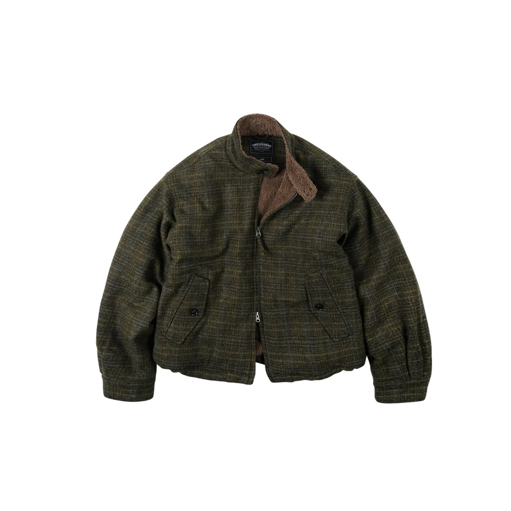 Fluffy Wool Harrington Jacket - Seaweed