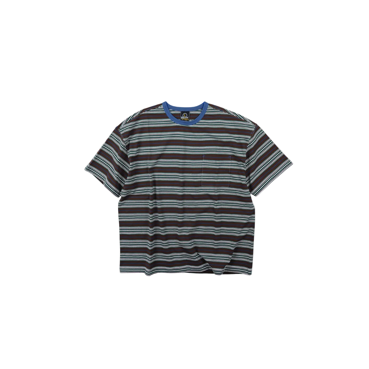 Horizon Stripe Half T-Shirt - Brown
