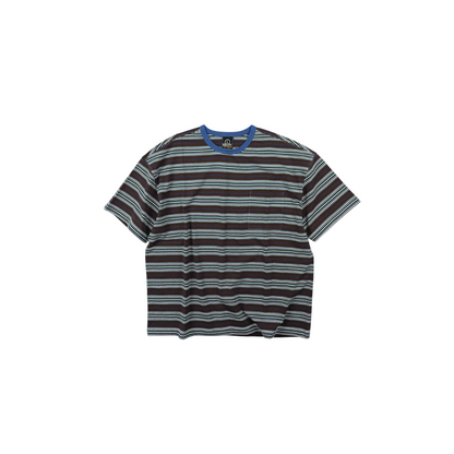 Horizon Stripe Half T-Shirt - Brown