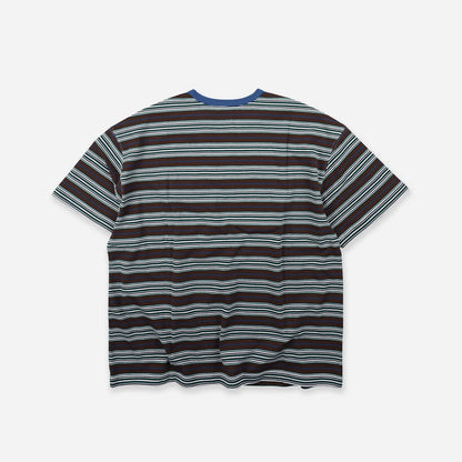 Horizon Stripe Half T-Shirt - Brown
