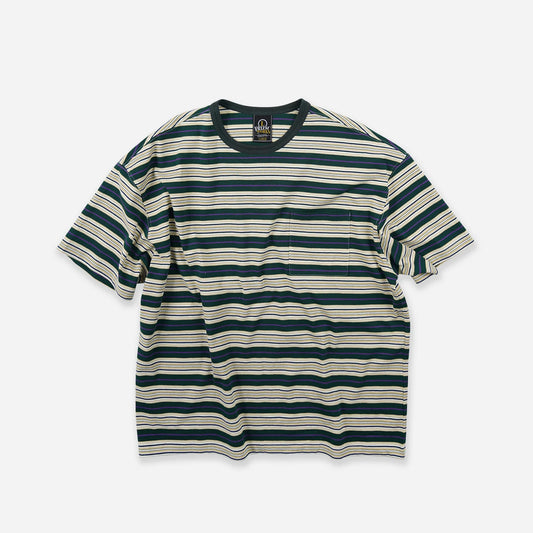 Horizon Stripe Half T-Shirt - Dark Green