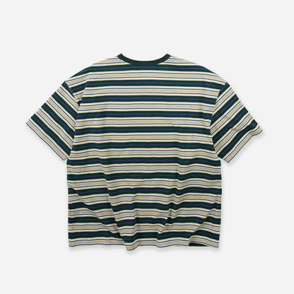 Horizon Stripe Half T-Shirt - Dark Green