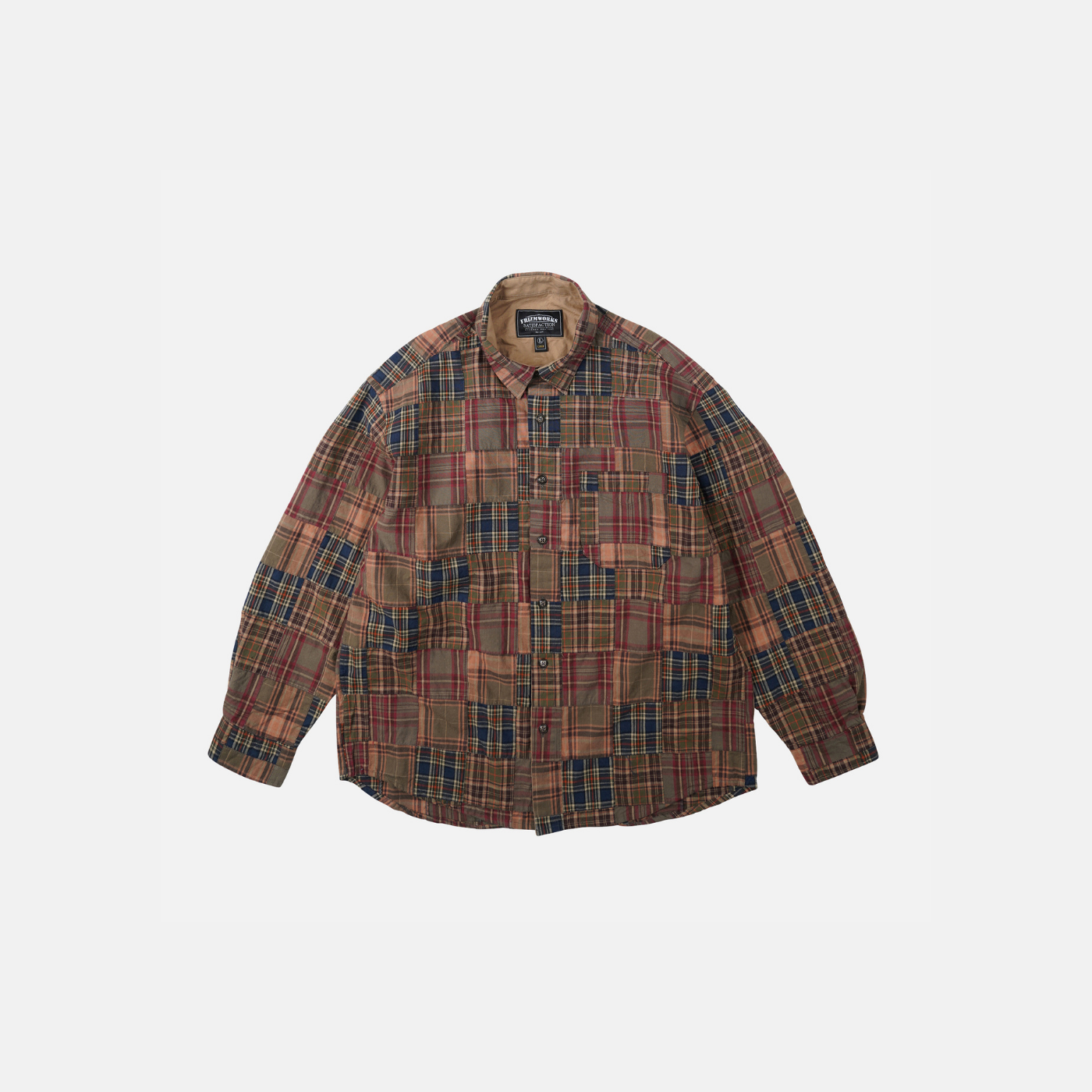 Madras Patchwork Relaxed Shirt - Brownie