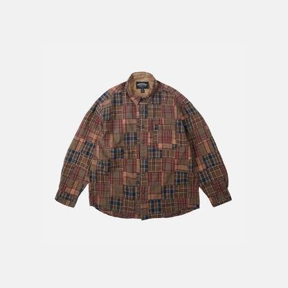 Madras Patchwork Relaxed Shirt - Brownie