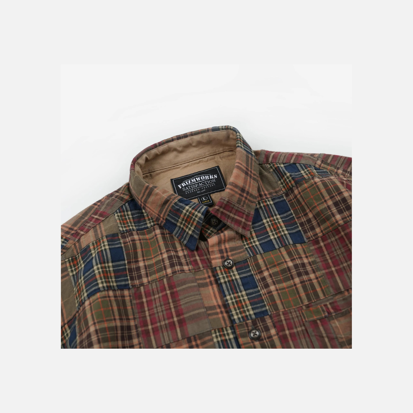 Madras Patchwork Relaxed Shirt - Brownie