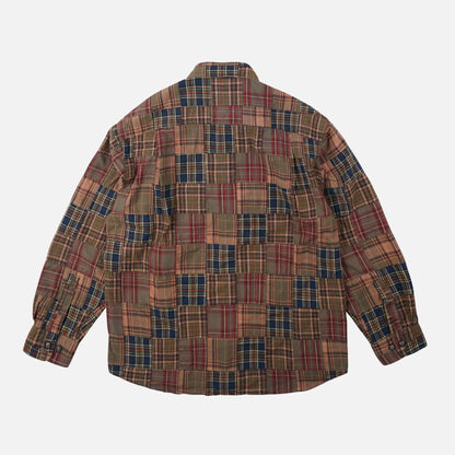 Madras Patchwork Relaxed Shirt - Brownie