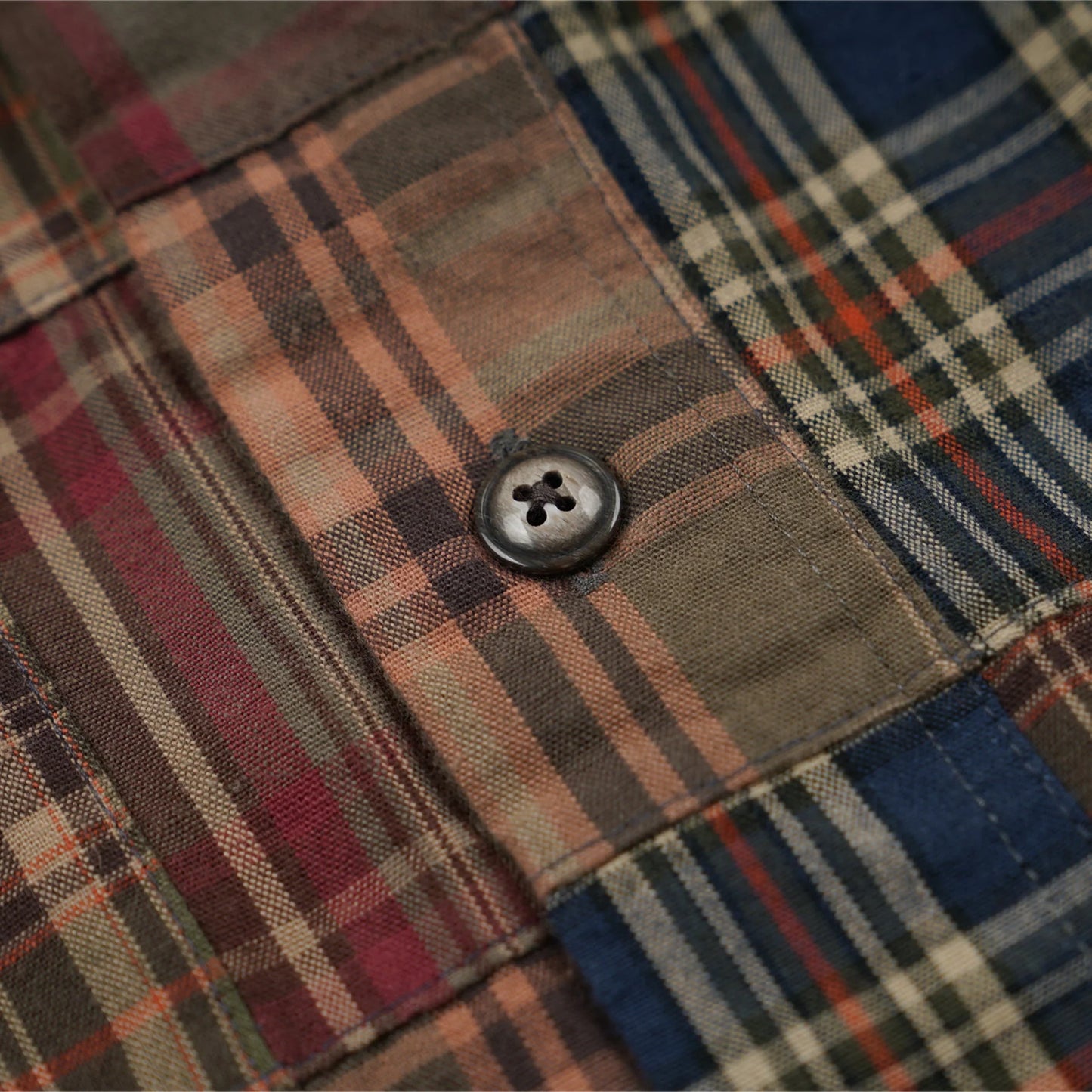 Madras Patchwork Relaxed Shirt - Brownie
