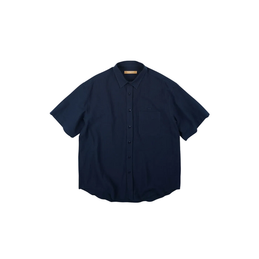 OG Dobby Weave Seersucker Half Shirt - Navy