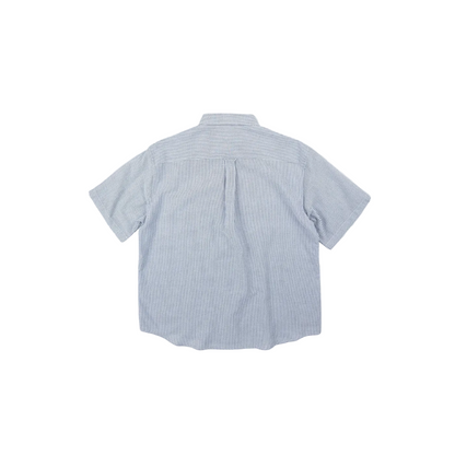OG Stripe Seersucker Half Shirt - Blue