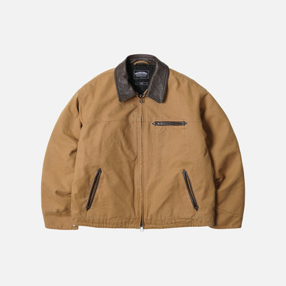 Heavy Canvas Destroyed Work Jacket - Tan