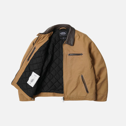 Heavy Canvas Destroyed Work Jacket - Tan