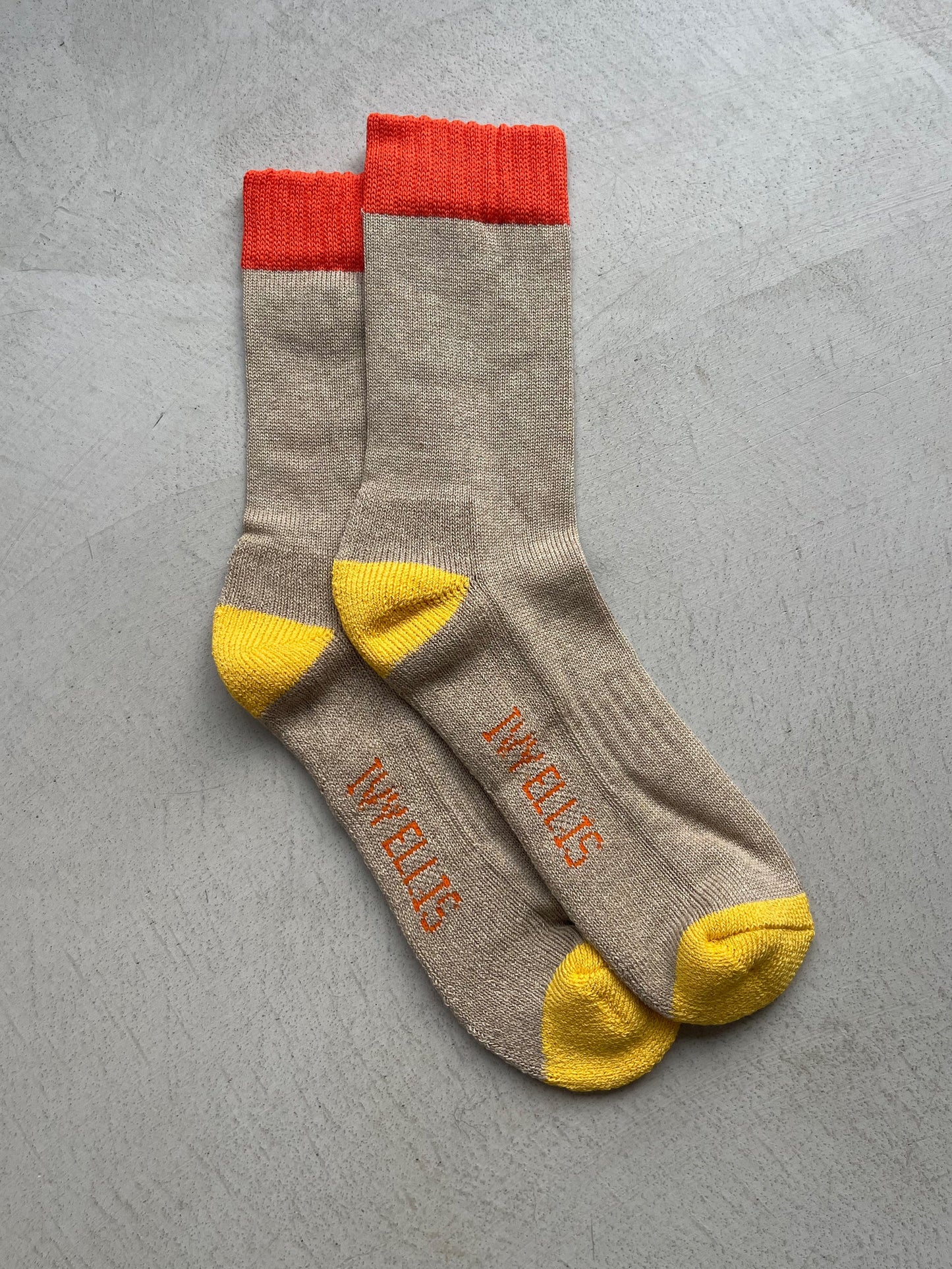 The Macdonald Socks - Beige / Orange / Yellow