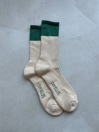 The Nikanor Socks - Cream / Green