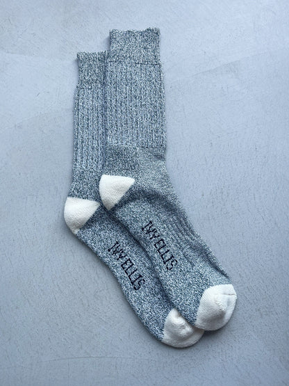 The Tideline Socks - Light Blue / Cream