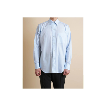 Chemise Ametora Straight Collar Selvedge Poplin - Blue